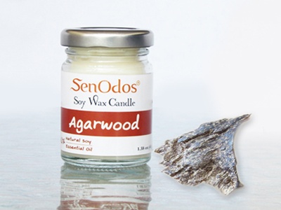 SenOdos เทียนหอม อโรม่า Agarwood Scented Soy Candle Aroma 45 g - กลิ่นไม้หอมกฤษณาแท้